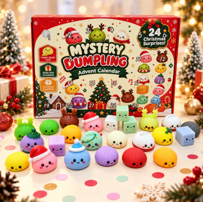 Calendrier de l'Avent avec ses 24 petits choux squishy
