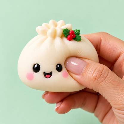 Petit chou squishy tout doux pressé entre les doigts